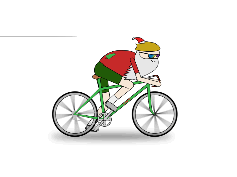 Santa Claus cyclist 2d animation after effects animation bike character animation character design christmas cycling cyclist loop loop animation merry christmas santa claus triathlon triathlon trumps vector