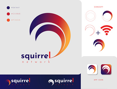 Squirrel Network - tech logo design concept digital flat goldenratio gradient illustration logo logo design logo designer logo inspiration logo love logo new logocreator logomaker logopassion logoroom logotipo logotype minimal tech logo technology