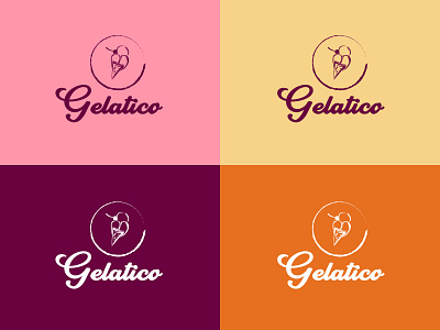 GELATICO ICE CREAM LOGO 2d branding cold design feminine flat food graphic design ice cream illustration kids logo logo design logo designer logo inspiration logocreator logomaker minimal summer sweet