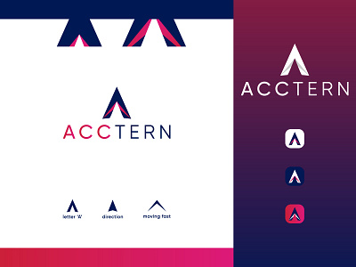 ACCTERN LOGO || modern concept logo 2d 3d animation app art blue brand branding design flat graphic design illustration logo logo design logo designer logo inspiration logocreator logomaker minimal ui