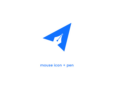 educational logo blue bright bright blue college education friendly logo inspiration minimal mouse mouse icon mouse point negative space online pen pen nip pen tool school studies study university