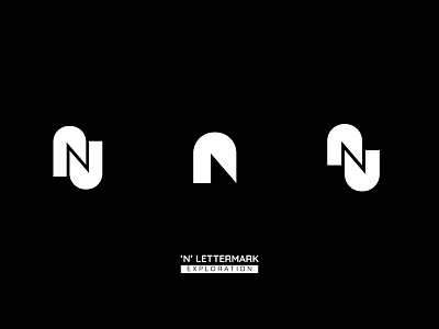 'N' LETTERMARK EXPLORATION 2d black branding caliography design explore flat graphic design grid initial lettermark logo logo design logo designer logo inspiration logocreator logomaker logotype minimal n