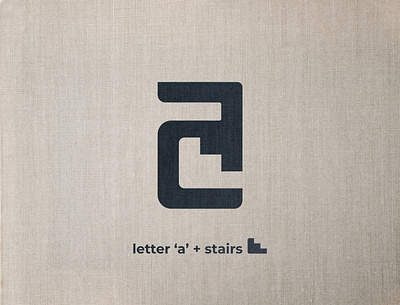 A + STAIRS NEGATIVE SPACE LOGO branding design graphic design illustration initials letter logo logo design logo designer logo inspiration logocreator logomaker minimal mockup modern negative space stairs type typography white space