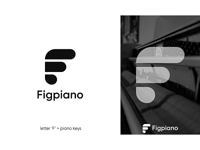 Figpiano app branding clean design figma fun idea letter f logo logo design logo designer logo inspiration logocreator logomaker minimal piano recreate research silhouette typography