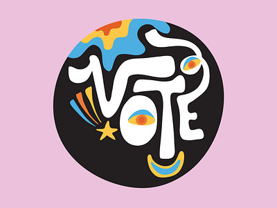 Vote color design digital art digital illustration election handlettering icon illustration typography vector vote