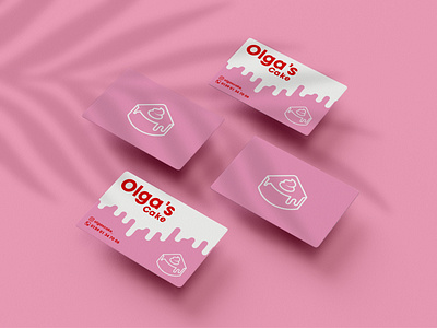 Olgas Cake – Business card business card business card design cake cakes design illustration logo minimal visitenkarte