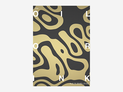 014 / 14.8.19 black generative gold poster