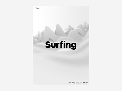 020 / 20.8.19 3d c4d poster surfing white