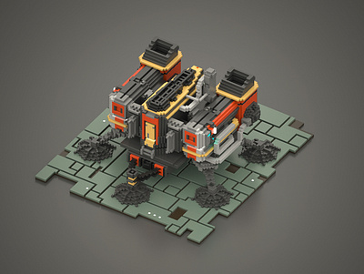 Terran Barracks 3D from Starcraft game 3d 3d art barrack fanart game art soldier starcraft voxel voxelart