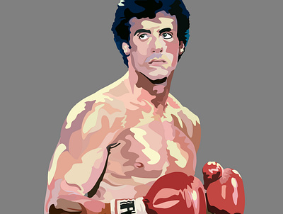 Rocky Balboa vectorial character design design flat flat illustration illustration