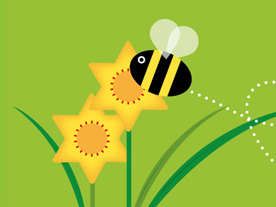 Spring Time bee character color colour cute fun happy insect smile summer vector