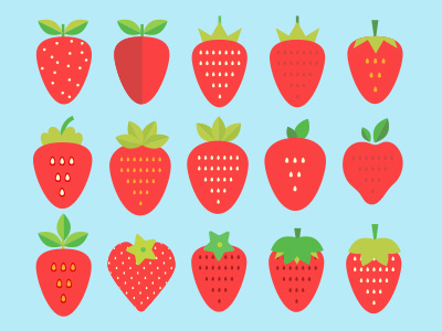 Strawberries. berry clean flat fruit strawberry summer vector