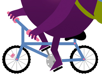 Bike Ride bike character colour cute fixie fruit gradient illustration illustrator plum vector