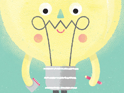 Texture experiment art bulb character character design colour cute draw fun happy lightbulb texture vector