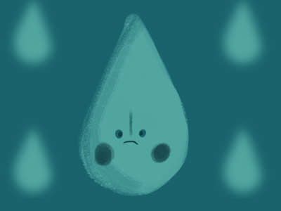 Daily Doodle 2 character cute design droplet happy paint rain smile texture