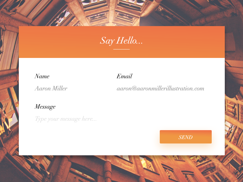 Daily UI – 028/100 days high end fashion contact flat interface 028 100daysofui dailyui