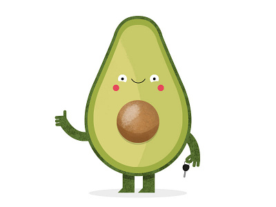 Avocado avocado clean colour cute fruit happy. fun smile texture vector