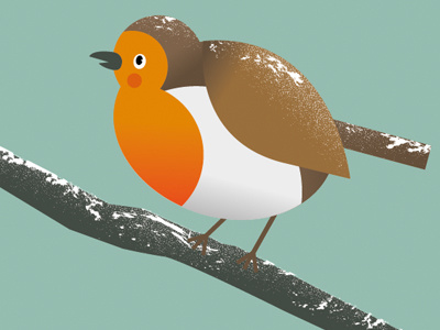Robin- Updated bird card character christmas color colour design festive gradient illustration illustrator robin shape xmas