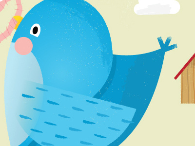 twitter 10k bird brush character color colour cute grain illustration texture vector