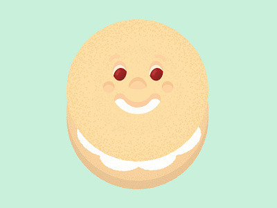 Daily Biscuit Challenge 22 biscuit character cute design edges happy illustration rough smile texture vector