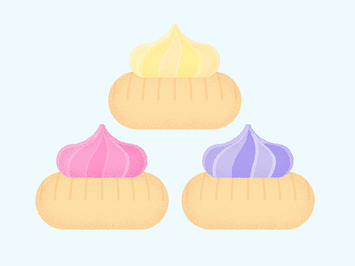 Daily Biscuit Challenge 37, The Iced Gem biscuit colour design illustration rough sugar texture vector