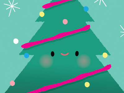 Christmas Design aaron miller christmas colour cute design happy illustration pine smile tinsel tree vector