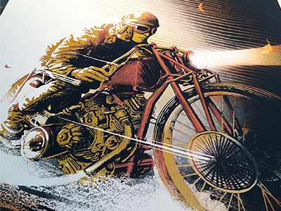 Ride autumn diy limited edition motorcycle open road screenprint track racer
