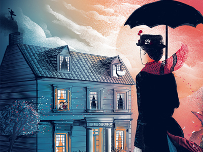 Mary Poppins Screenprint by Zeb Love on Dribbble