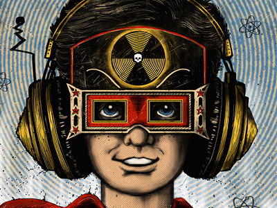 Fall Out Boy falloutboy radioactiveman silkscreen superhero