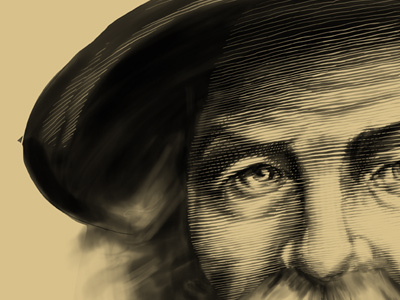 Walt Wip leaves of grass line weight portrait