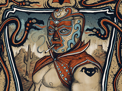 Puscifer bat gigposter luchador screenprint snakes spear of destiny wine