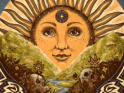 Govt Mule Gigposter silkscreen skull summer sun