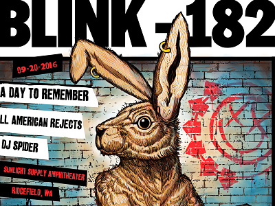Blink-182 182 blink crappy gigposter graffiti paint punk rabbit rock spray