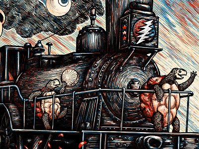 Dead and Company - Pittsburgh company grateful dead illustration pittsburgh psychedelic roses screenprint train