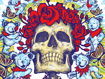 Dead And Company - Hartford Poster acid bears dead gigposter grateful love silkscreen skeleton summer