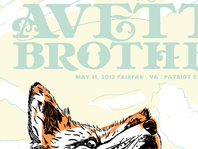 WIP avett brothers fox gig poster illustration sky zeb love