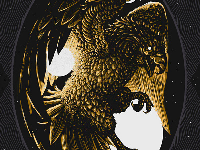 Higher Latitude cosmos eagle illustration screenprint space