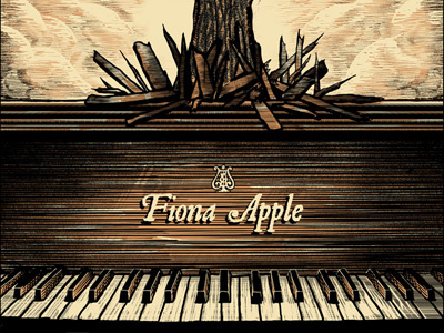 Fiona clouds gigposter illustration ohio piano screenprint tree