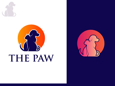 Pet logo design 2d animal branding cat love character creative logo cute doglove flat logo gradient graphic design illa illustration logo logo design love minimal logo pet shop