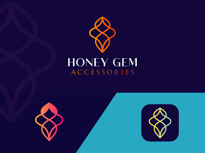 Honey Gem Branding Logo Design 2d bee branding business logo creative logo flat logo graphic design hive honey icon illustration logo logo design logo mark mark minimal natural symbol vector