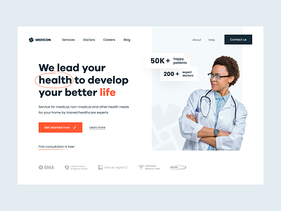 Healthcare platform – Landing page
