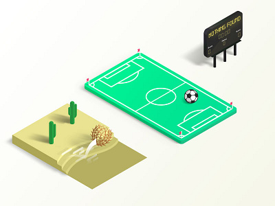 isometric illustrations empty error soccer. isometric state