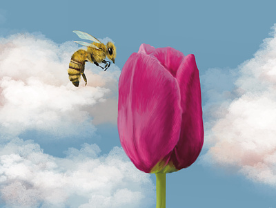 Birds and the Bees bee beer bees beeswax flower illustration flower show flowers illustration flowershop flowes spring tulip tulips