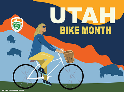 Utah Bike Month Art advertising bike cycling outdoor outdoors poster tourism travel
