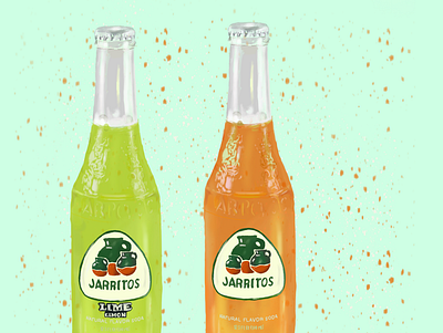 Jarritos Bottles Illustration colorful food and drink graphic design illustration jarritos soda