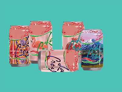 BOTTLE AND CAN DESIGN colorful food and drink graphic design illustrator modern