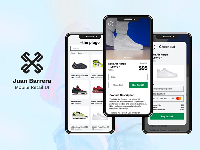 Mobile Retail Ecommerce UI branding design ecommerce fashion figma graphic design minimal nike retro shoes trends ui