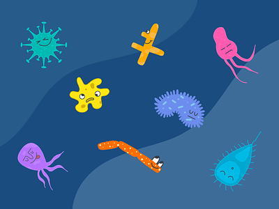Bacteria doodle bacteria doodle doodles emotions faces fun illustration ipad procreate