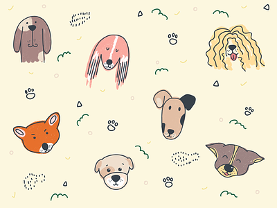 The Dogs dogs doodle doodles drawing fun illustration ipad pattern procreate texture