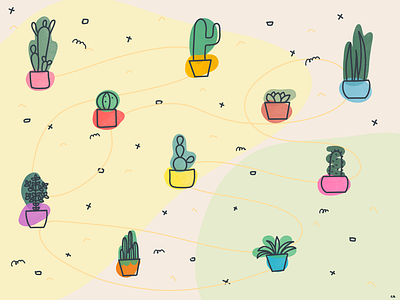 Cactuses blob blobs cactus cactuses doodle doodles drawing illustration ipad pattern plant procreate texture